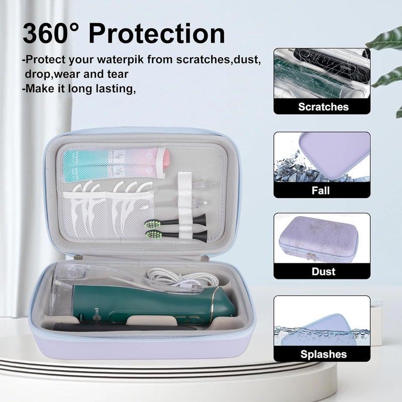 SMYV Water Flosser Travel Case, Portable Dental Oral Irrigator Travel Organizer, Hard Eva Storage Bag for Flosser, Electric Toothbrush, Toothpaset and Irrigator Accessories (Case Only) - Purple - Image 3